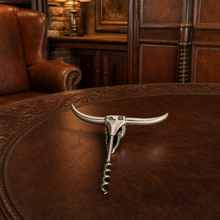 Pewter Cow Skull Wine Pull