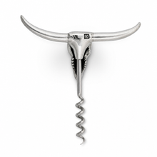 Pewter Cow Skull Wine Pull