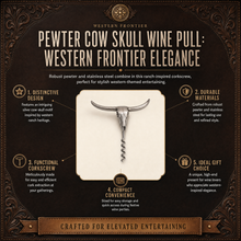 Pewter Cow Skull Wine Pull