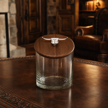 Hand Blown Glass Ice Bucket with Cow Skull Knob
