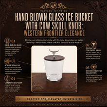 Hand Blown Glass Ice Bucket with Cow Skull Knob