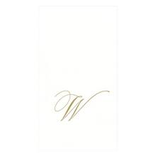 Caspari Initial White Pearl Guest Towel Collection