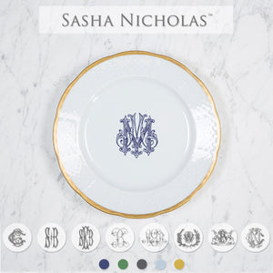 Weave 24K Gold Salad Plate w/ Monogram