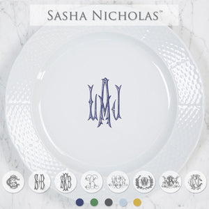 Weave Charger Plate w/Monogram