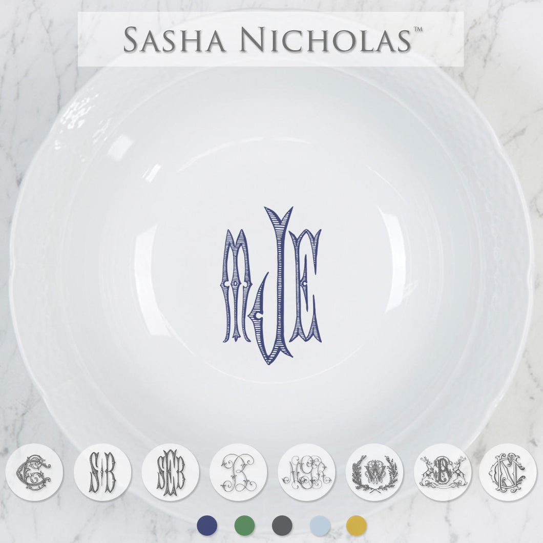 Weave Large Serving Bowl w/monogram