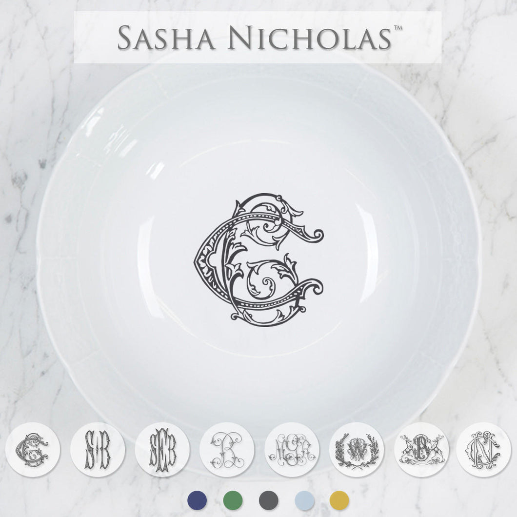 Weave Medium Serving Bowl w/ monogram