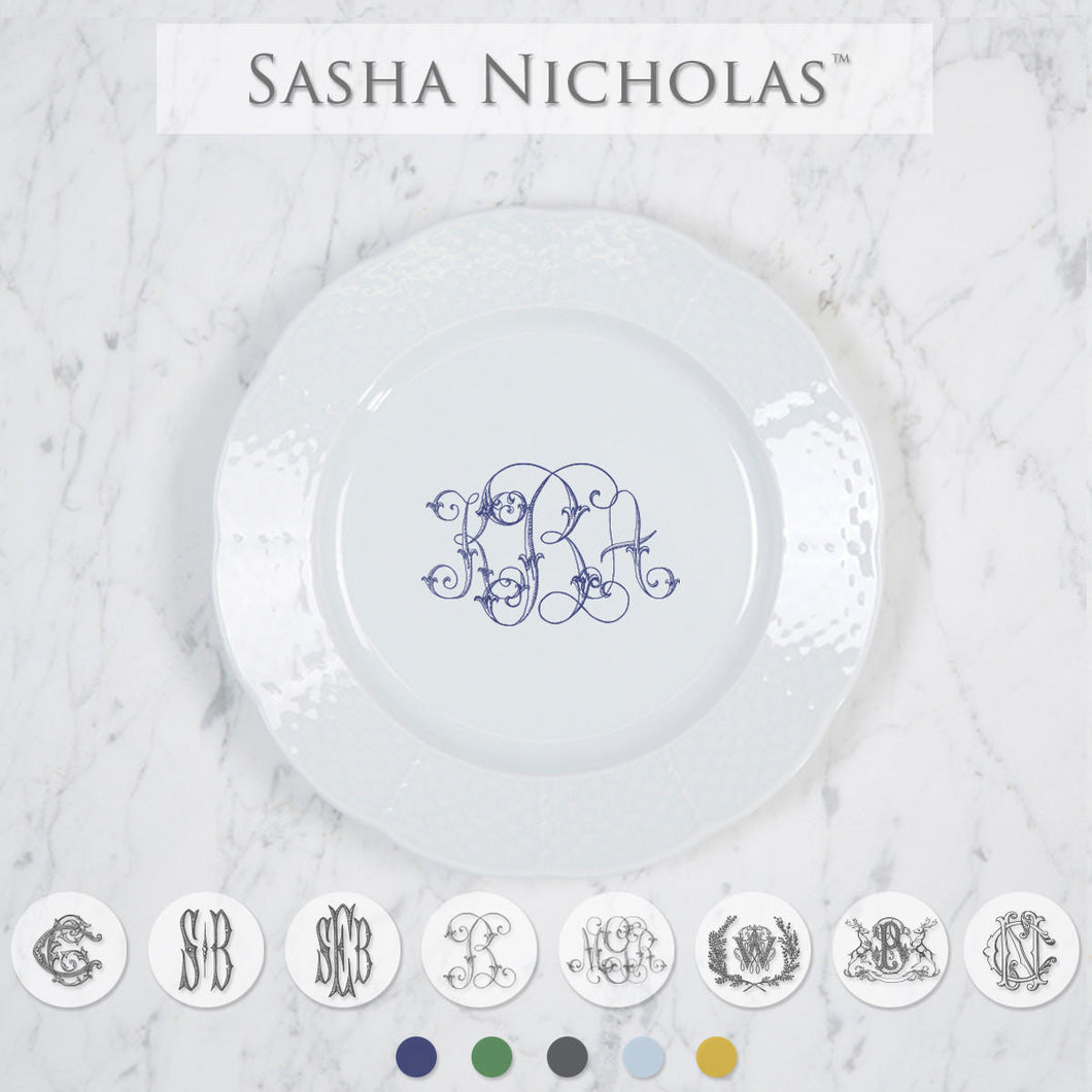 Weave Salad Plate w/ Monogram