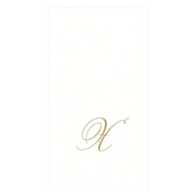 Caspari Initial White Pearl Guest Towel Collection