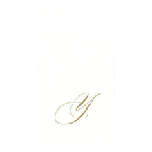 Caspari Initial White Pearl Guest Towel Collection