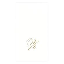 Caspari Initial White Pearl Guest Towel Collection