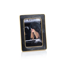 Marbled Hazel Resin Photo Frame w/Antigue Brass Tr Collection