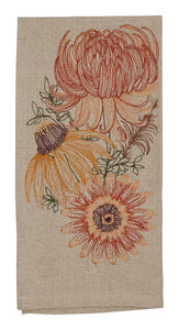 Autumn Mums Tea Towel