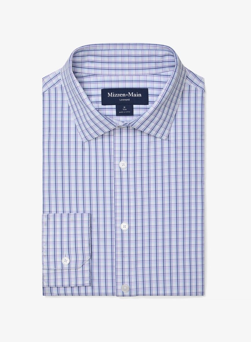 Leeward Ls Dress Shirt  Purple Scott Plaid