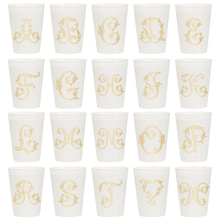 Initial Monogrammed Frosted Cups