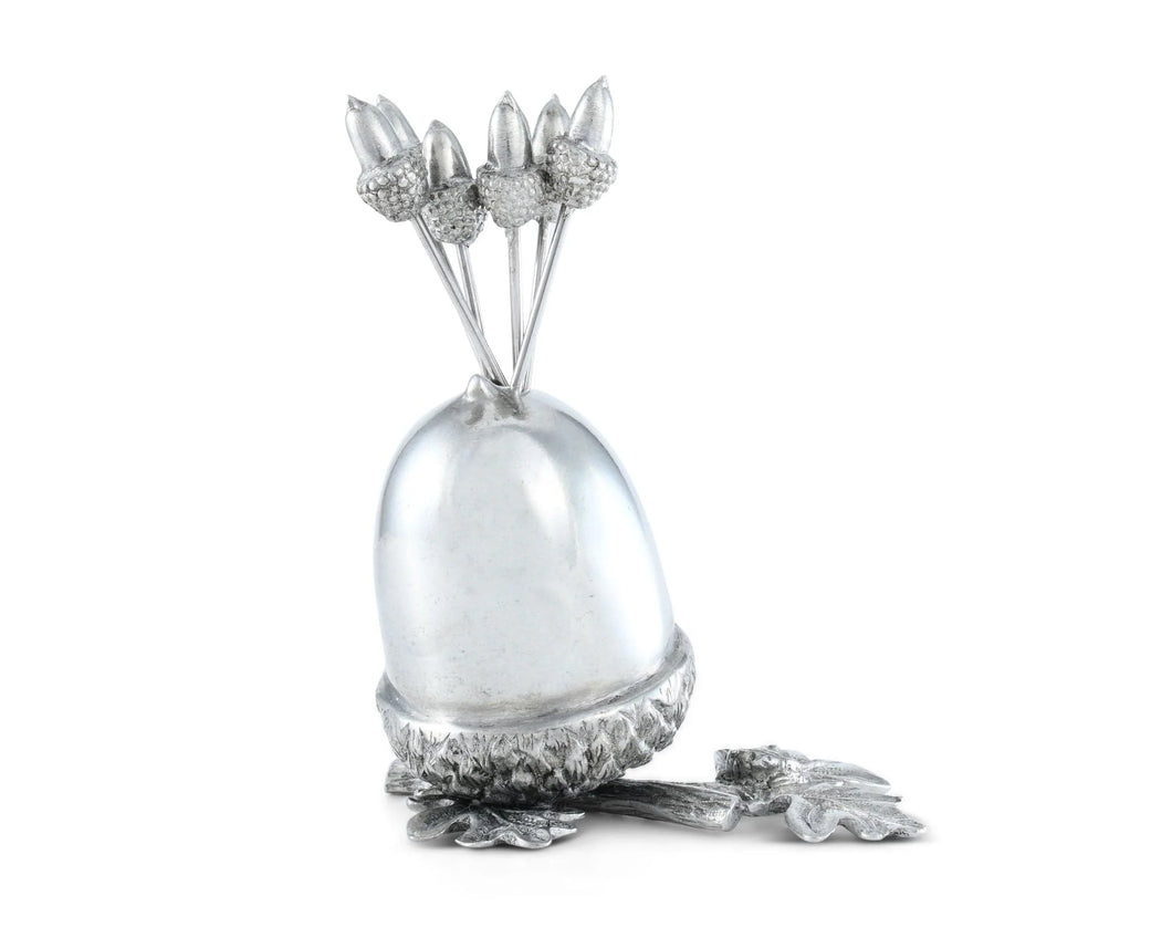 Pewter Acorn Cheese Pick Set