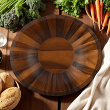Munich Pattern Large Acacia  Wood Salad Bowl