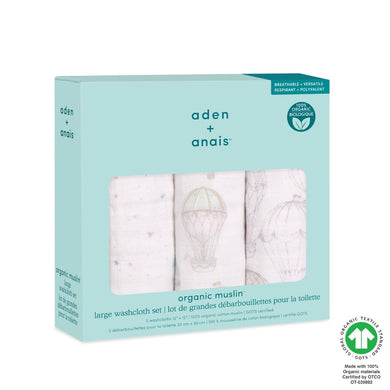 3pk Organic Wash Clothes:Above the Clouds