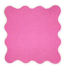 Set of 4 Linen Scalloped Square