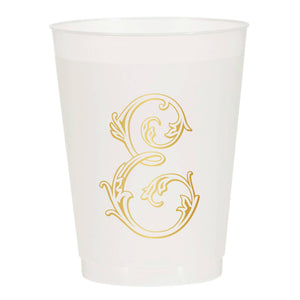 Initial Monogrammed Frosted Cups