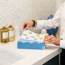 WH Lacquer Scalloped Guest Towel Holder | Cornflower