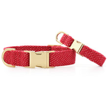Berry Stitch Flannel Holiday Dog Collar