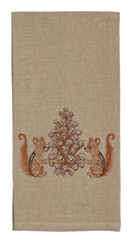 Chipmunks with Pinecone Tea Towel