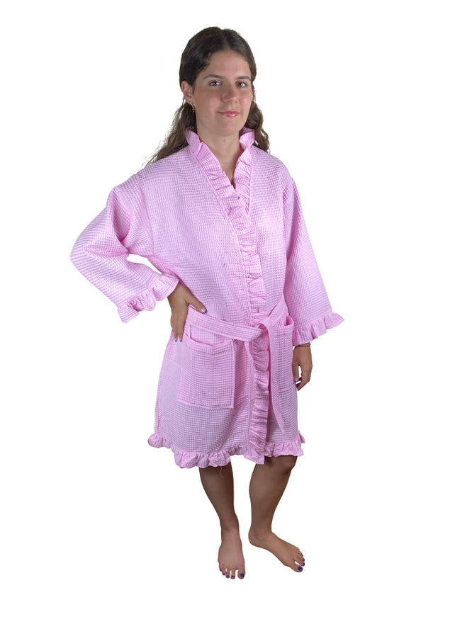 36″ Ruffle Waffle Robe, OSFM Collection