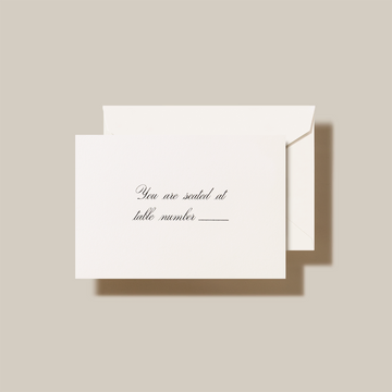 25 Table Number cards script w/ env Pearl White-cc0455