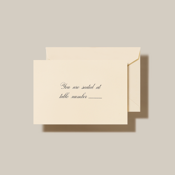 25 Table Number Card Script Text Ecru w/Env CC0457