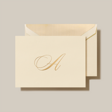 Gold Hand Engraved Initial Notes