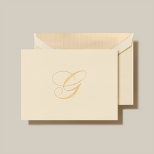 Gold Hand Engraved Initial Notes