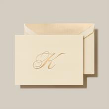 Gold Hand Engraved Initial Notes