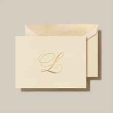 Gold Hand Engraved Initial Notes