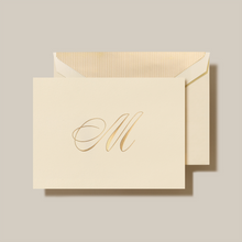 Gold Hand Engraved Initial Notes