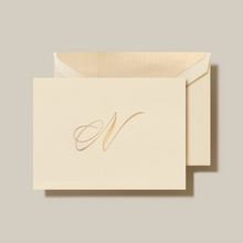 Gold Hand Engraved Initial Notes