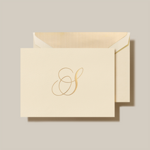 Gold Hand Engraved Initial Notes
