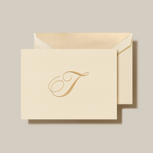 Gold Hand Engraved Initial Notes
