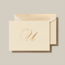 Gold Hand Engraved Initial Notes