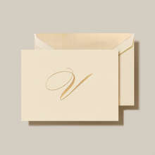 Gold Hand Engraved Initial Notes