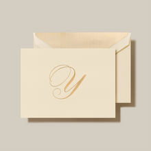 Gold Hand Engraved Initial Notes