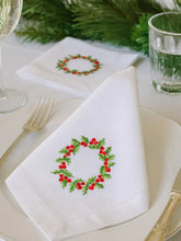 Cocktail Napkins, Christmas Berry Wreath, Set of 4
