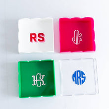 Monogrammed Acrylic Scalloped Catchall Tray, Tabletop Decor for Home