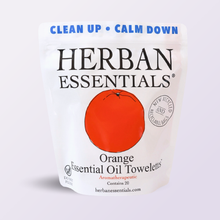 Orange Towelettes - 20 Individual Essential Oil Wipes