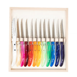 Berlingot Set of Twelve Steak Knives Assorted Colors