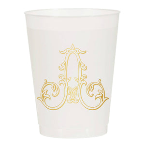Initial Monogrammed Frosted Cups