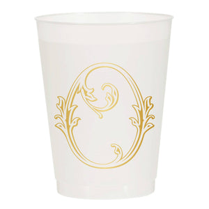 Initial Monogrammed Frosted Cups