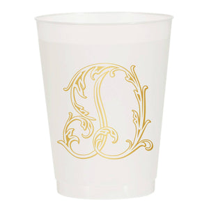 Initial Monogrammed Frosted Cups