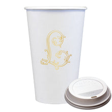 Initial Monogrammed Coffee Cups with Lids