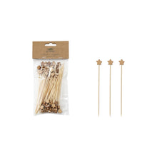 Bamboo Single Use Skewers with Shaped Handles, Set of 50