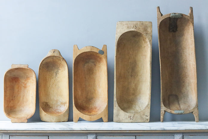 Antique Oval Dough Bowl Assorted